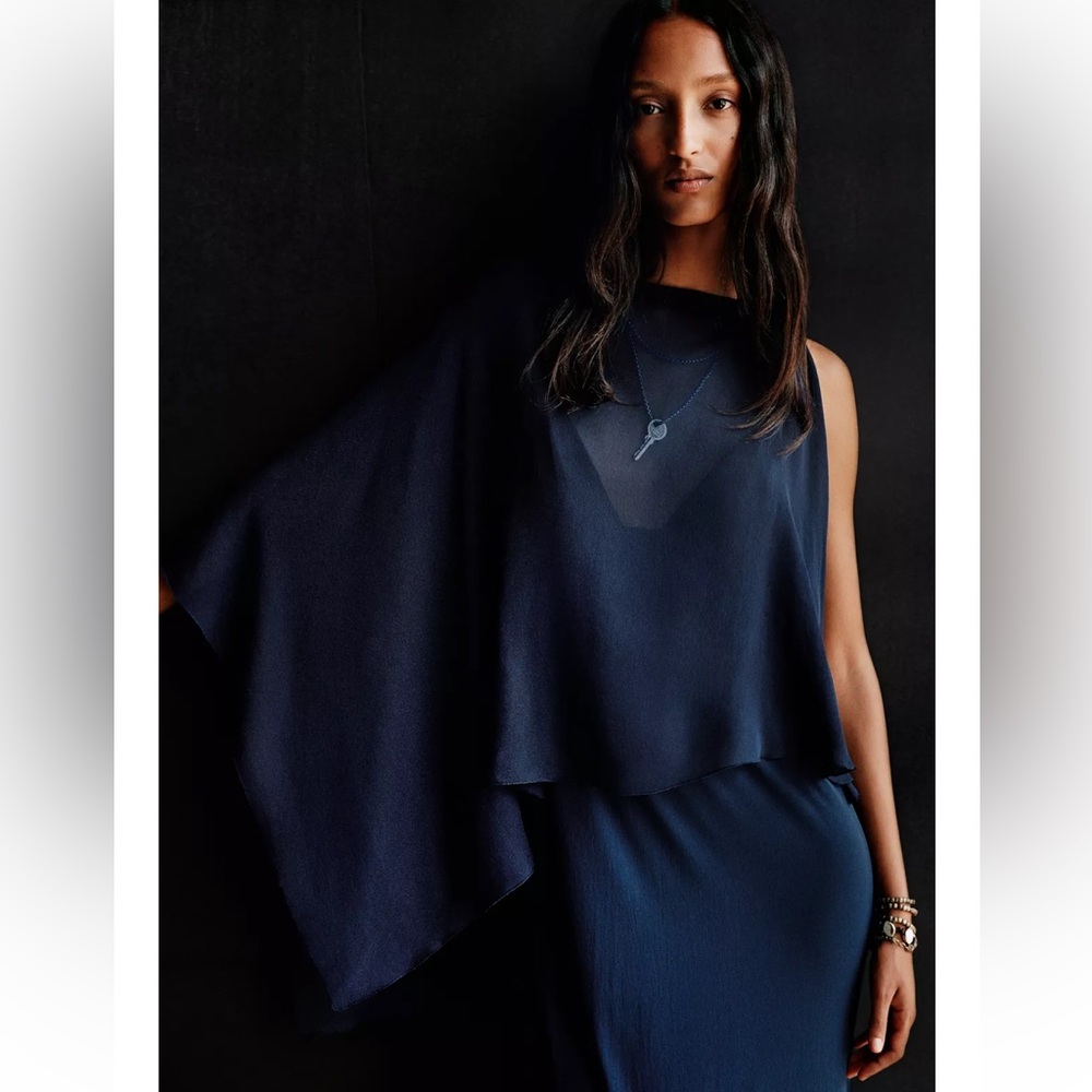 Shadows by Zara NWT limited edition cape dress blue 8260/004